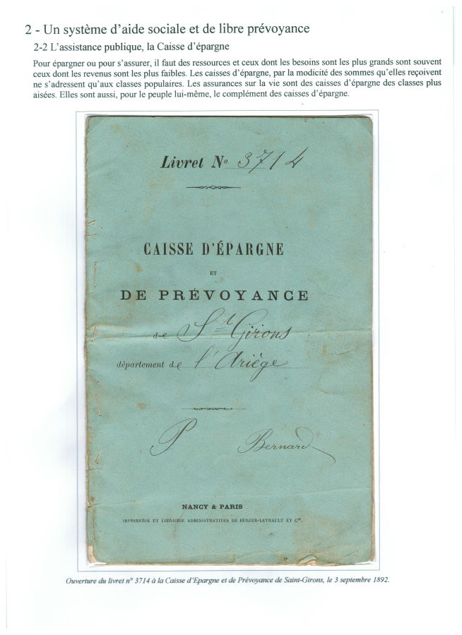 Livret de Caisse d’épargne et de prévoyance (1892)